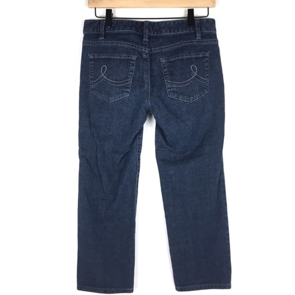 LOFT Jeans Capri Crop Dark Wash Stretch Denim Minimalist Casual Classic Size 2 - Picture 4 of 7